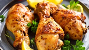 Pollo speziato al limone e olive
